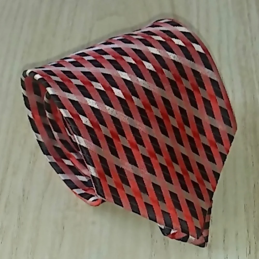 Versa Red & Brown Silk Tie